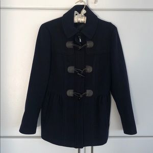 Brooks Brothers Wool Double Faced Toggle Navy Coat
